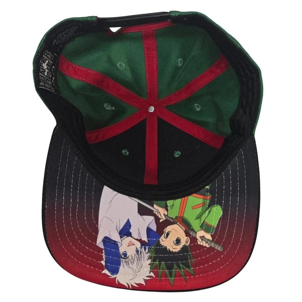 Hunter x Hunter Snapback Hat Green Black Gon Killua Under Brim Graphic Anime Cap